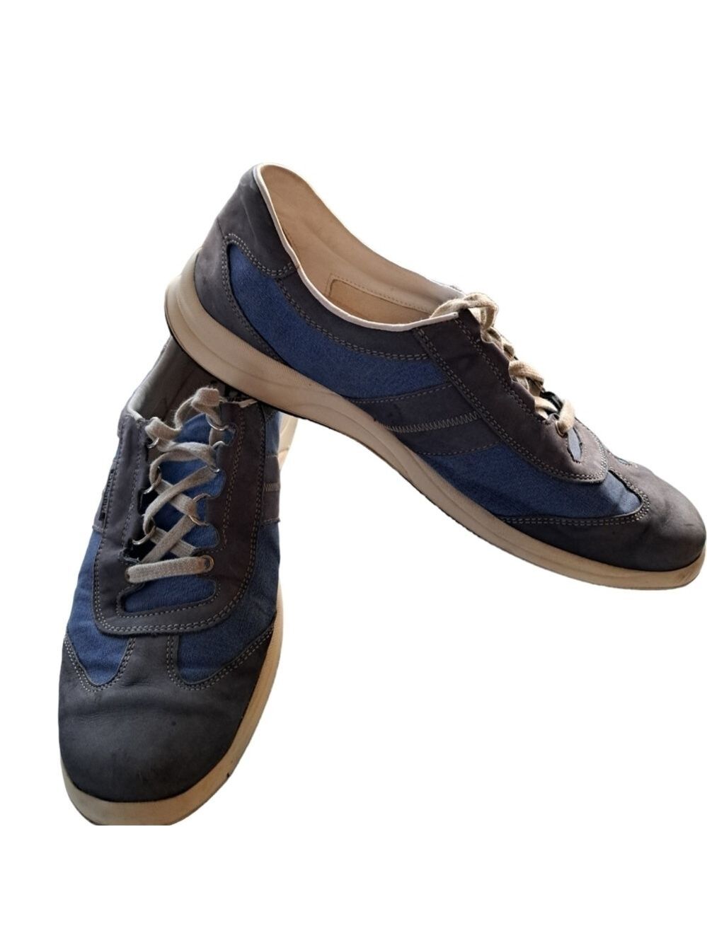 Mephisto Runoff Air Jet Leather canvas Sneakers Shoes blue grey coastal WMN 10